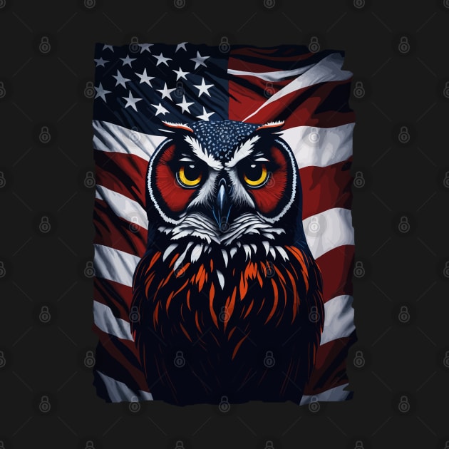 owl American flag by remixer2020