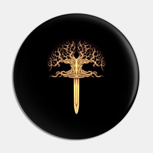 Viking sword and Yggdrasil Pin