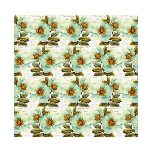 Magnolia floral pattern by redwitchart