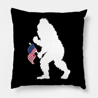 Bigfoot 4th Of July American Flag Pillow