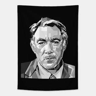 Anthony Quinn Portrait illustration in Grayscale Tapestry