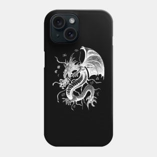 White Dragon in Flight Phone Case