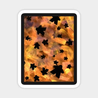 Halloween Game Room Decor | Black and Orange Meeple Magnet