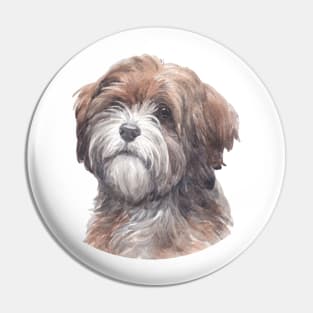 Tibetan Terrier Watercolor Art Pin