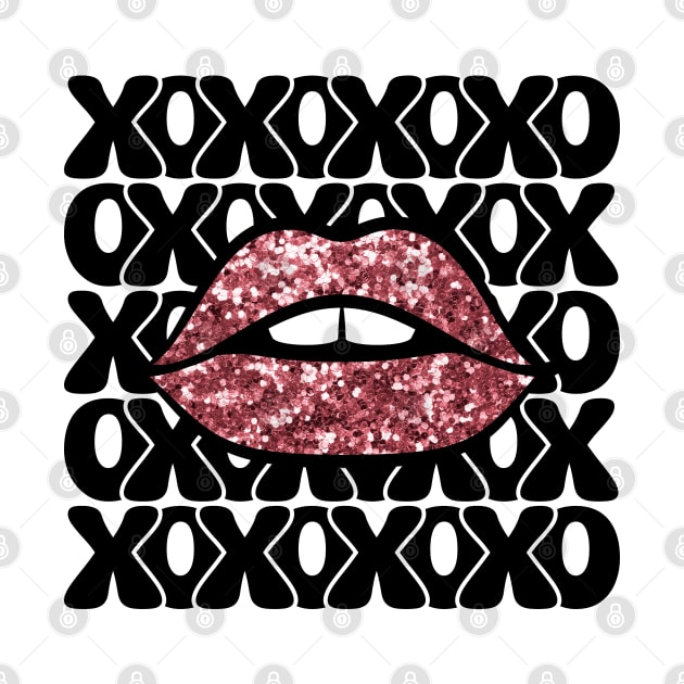 XOXO pink glitter lips by Hobbybox