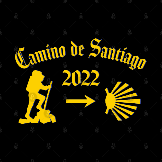 Camino de Santiago de Compostela male pilgrim 2022 with Yellow Arrow Scallop Shell by Brasilia Catholic