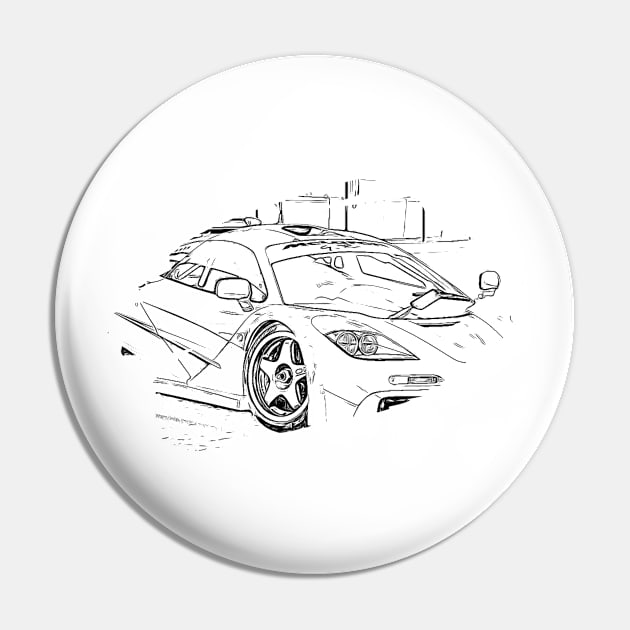 F1 GTR Art Splash Print Wireframe Pin by Auto-Prints