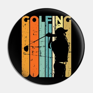 Retro Golfing Vintage Golfer Gift Golf Pin