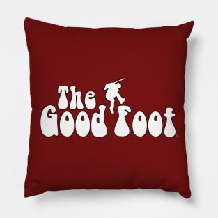 THE GOOD FOOT - (White logo / Black outline) Pillow