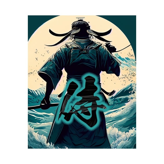 Samurai facing the sea by CRAZYMAN