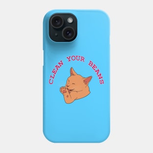 Clean Your Beans Orange Ginger Cat Phone Case