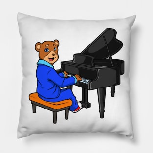 Cartoon bear plays the piano Pillow