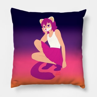 Anthro Sunset Ferret Girl Pillow