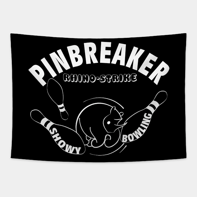 Pinbreaker - Rhino-Strike (white print) Tapestry by aceofspace