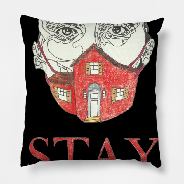 Stay home - Corona Pillow by Maatuk shirts