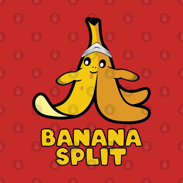 Funny banana split doing yoga by Donut lover