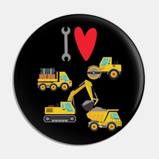 I love Construction excavator vehicles Pin