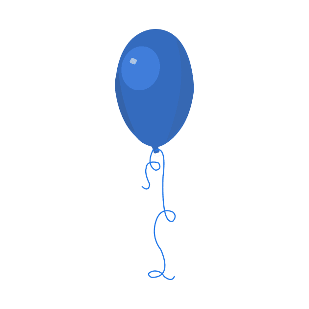 Single blue balloon by designInk