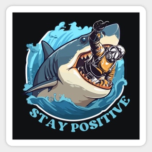 46956324 Stay Positive Shark Stickers for Sale