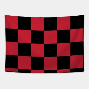 Black and red checkerboard Tapestry