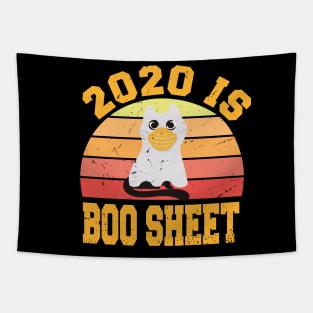 2020 Is Boo Sheet, Cat Boo Ghost Halloween face mask Tapestry