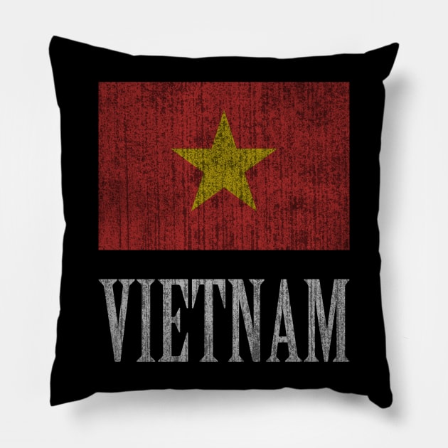 Vietnam retro flag Pillow by Mollie