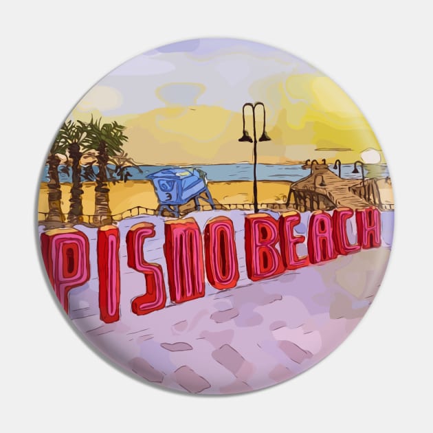 Pismo Beach California Pin by WelshDesigns