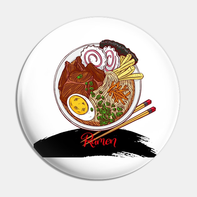 Delicious Ramen Pin by Blazedfalcon