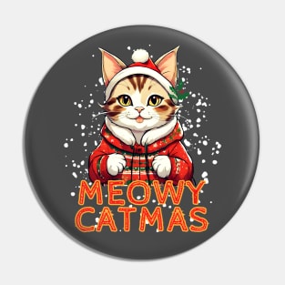 Cute cat in a Christmas Sweater. Pin