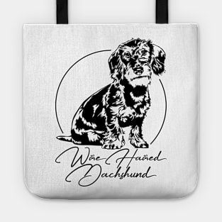 Funny Proud Wire Haired Dachshund dog portrait Tote