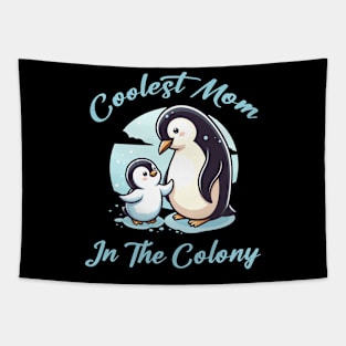 Coolest Mom in the Colony | Penguin | Hero | Animal | Mother's Day Tapestry