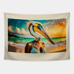 Pelican Woman Tapestry