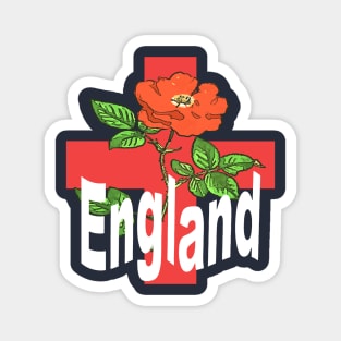 Patriotic St George Cross With Tudor Rose and England Text Magnet