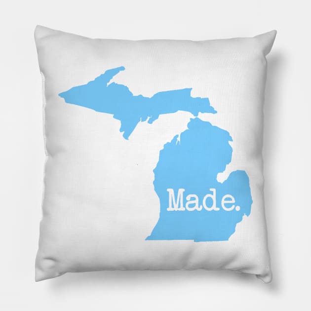 Michigan Home MI Pride Detroit Made Blue Pillow by mindofstate