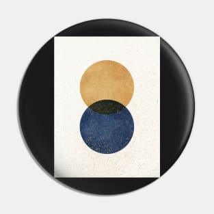 Circle Abstract - Gold Navy Blue Texture Pin