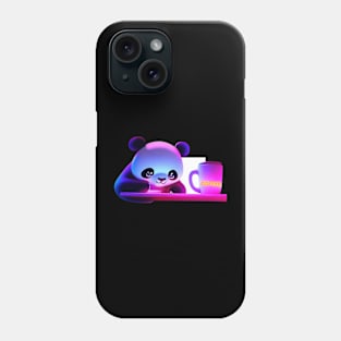 Panda drinking coffee Phone Case