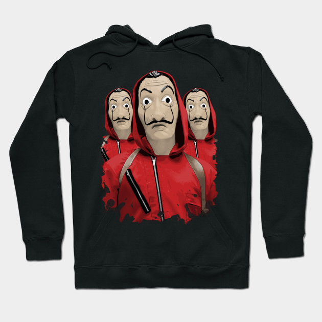 La Casa De Papel 3 Dali S Mask Casa De Papel Hoodie Teepublic