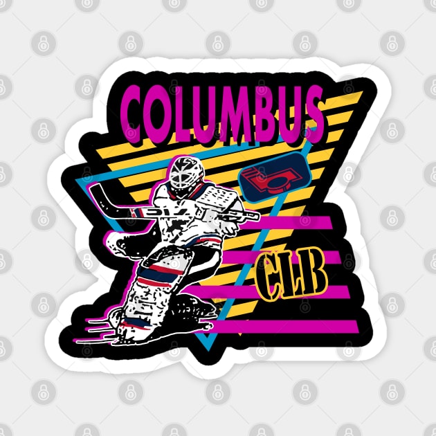 Columbus Neon Hockey Magnet by Locker Room Originals