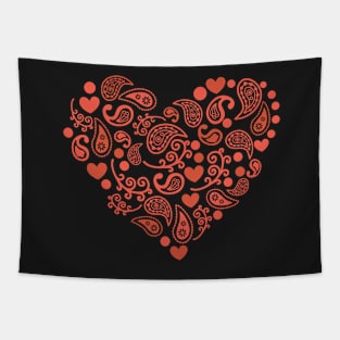 Paisley Heart - Valentine's Day T-shirt and Apparel Tapestry