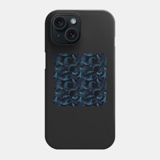 Dance of whales /indigo blue/ Phone Case