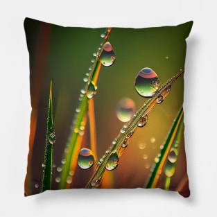 Water Droplets Calm Tranquil Nature Peaceful Season Outdoors Pillow