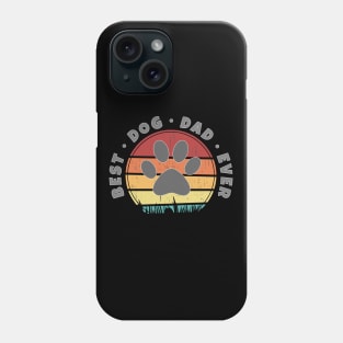 Best Dog Dad Ever Retro Sunset Vector Graphics Phone Case
