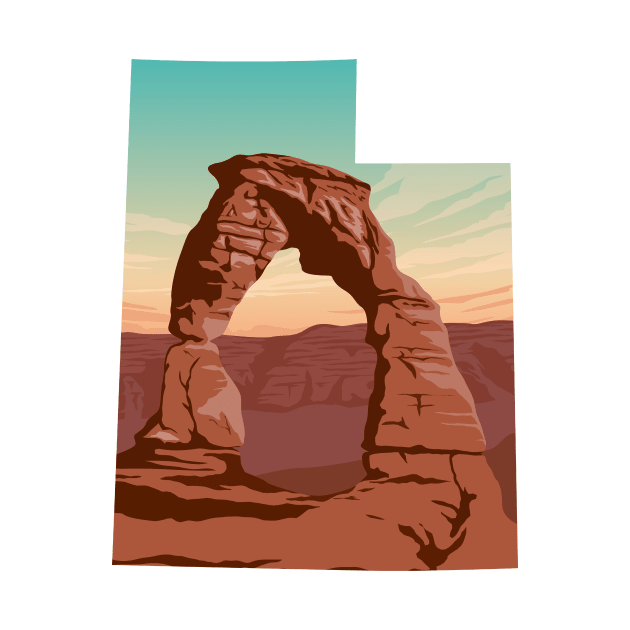 Utah Arches National Park State Border Art by jornvanhezik