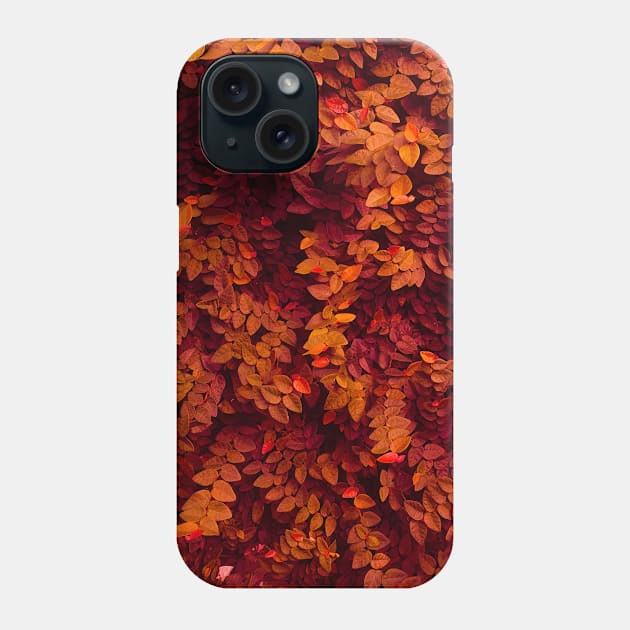 Autumn red and orange leaves - Abstract photography Phone Case by ArtByMe