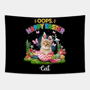 Bunny Cat Oops Happy Easter Eggs 2024, Easter Cat Tapestry