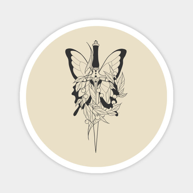 Neo Traditional Moth Dagger Tattoo  Traditional Tattoo  Sticker   TeePublic