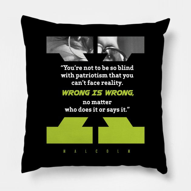 Malcolm X quotes Pillow by ZUNAIRA