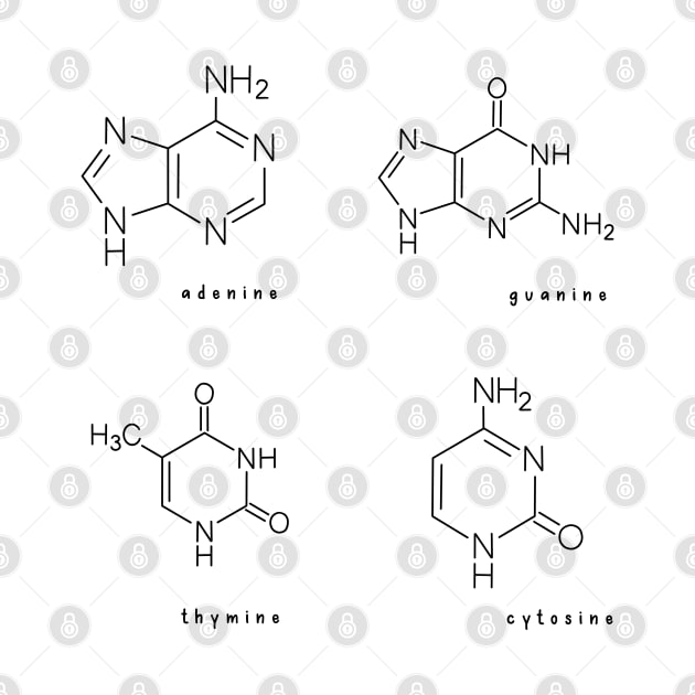 Hand Drawn DNA ACTG Acid Pack by Sofia Sava