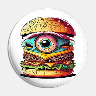 Burger with an eye Pin