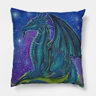 Galaxy dragon  by Renee L. Lavoie Pillow